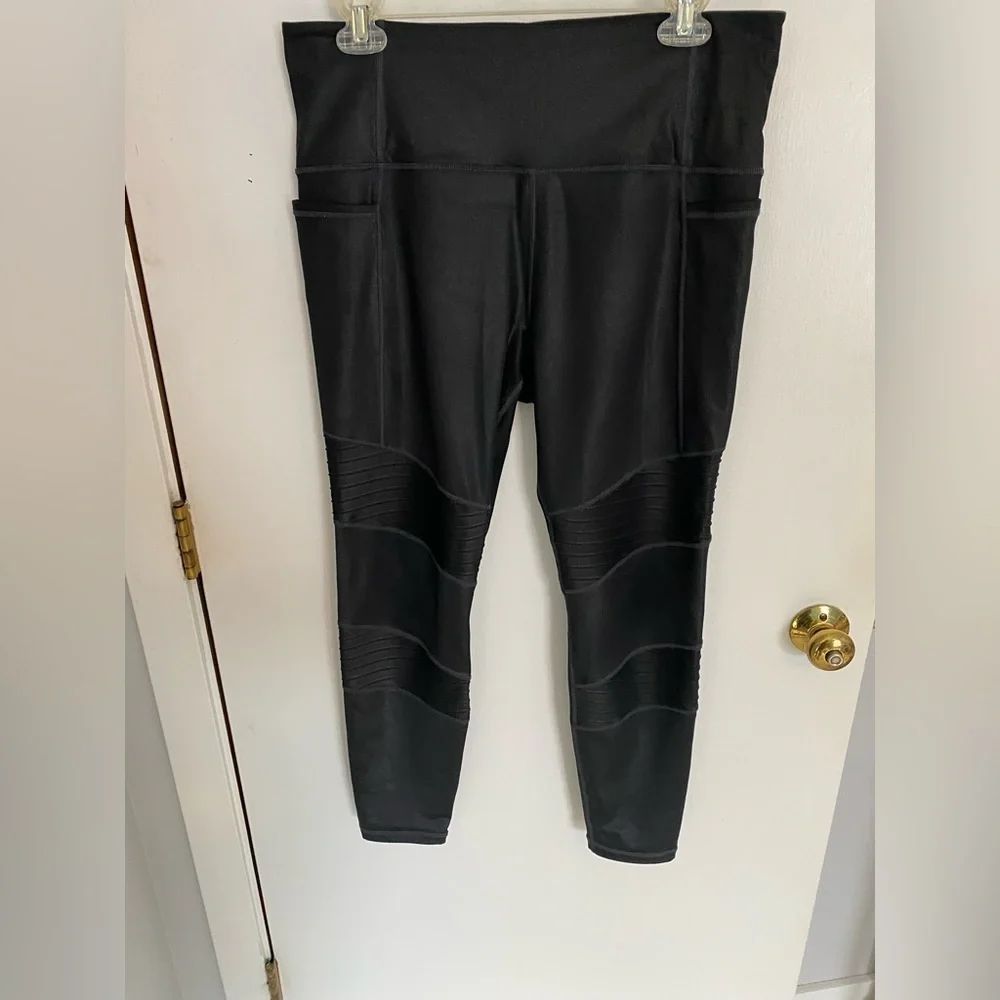 Athleta Inclination Moto Tight | Black Shimmer | Large - Picture 1 of 3